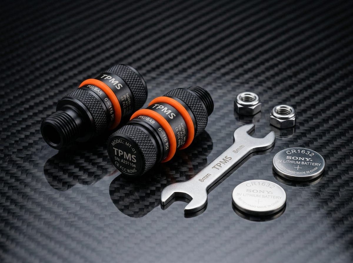 Juego de 2 sensores de presión y temperatura TPMS externos impermeables IP67 para Voge